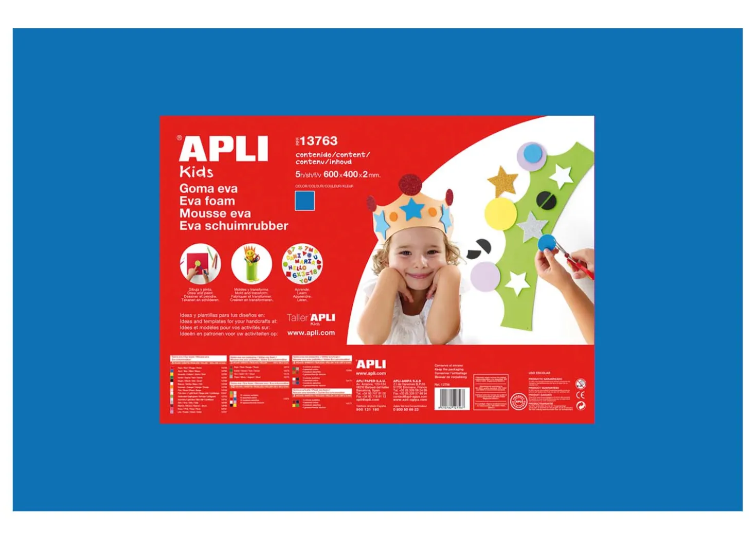 Apli Gomma Crepla Blu 5 fogli 60cmx40cm