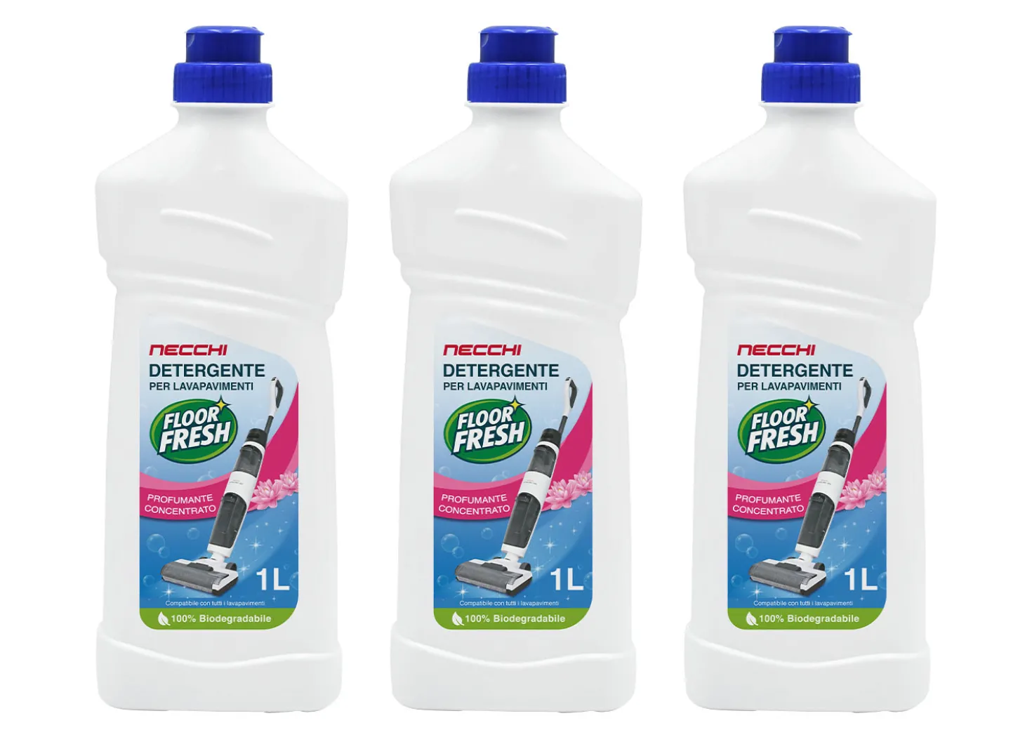 Bundle Necchi Floor Fresh Detergente profumante concentrato per lavapavimenti 1L 3pz