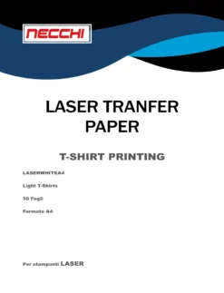 Carta Transfer Stampabile Formato A4 per stampanti Laser – Tessuti Chiari – 10 fogli