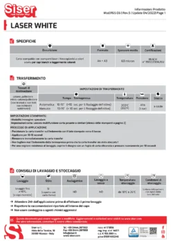 Carta Transfer Stampabile Formato A4 per stampanti Laser – Tessuti Chiari – 10 fogli