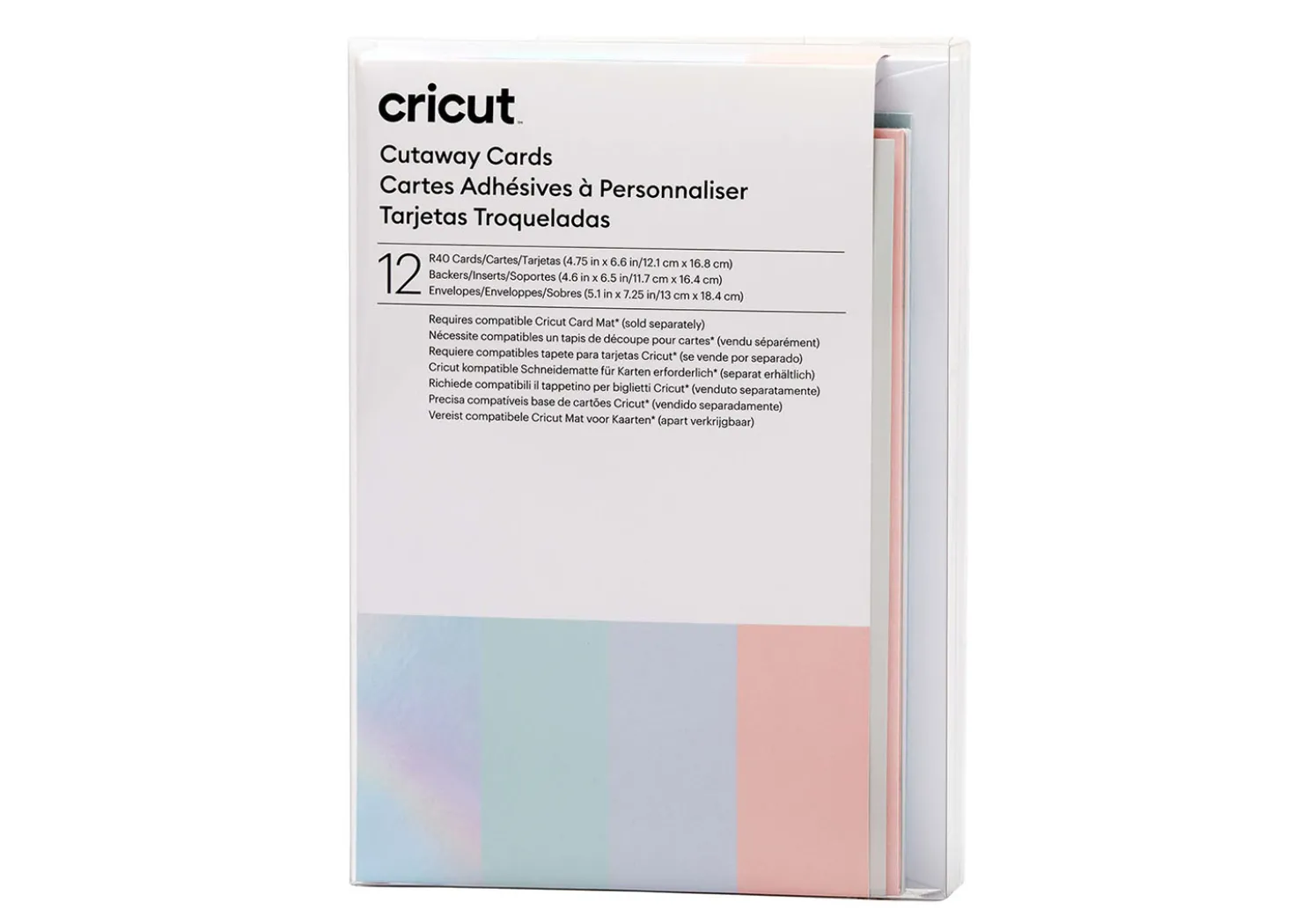 Cricut Biglietti Inserto 12 Pezzi Collezione Pastel R40 12,1X16,8CM
