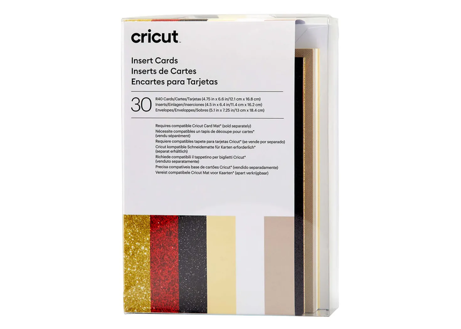 Cricut Biglietti Inserto 30 Pezzi Collezione Glitz and Glam R40 12,1X16,8CM