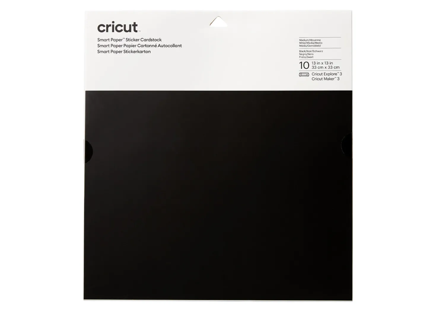 Cricut Carta Adesiva Nero 10 fogli 30,5cmx30,5cm