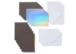 Cricut Joy Biglietti Inserto 12 Pezzi Grigio/Argento Olografico 11,4cmx15,9cm