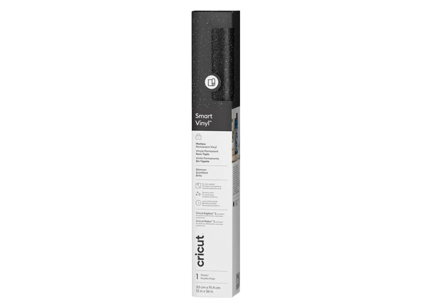 Cricut Smart Vinyl Vinile Permanente Nero Glitter 33cm×91 cm