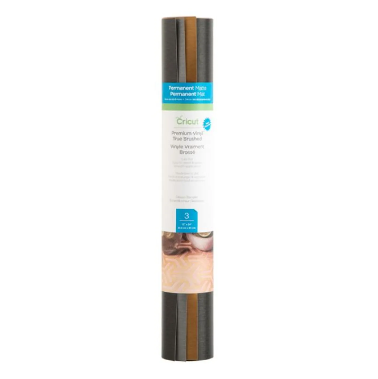 Cricut Vinile Premium Permanente Texture Spazzolata 3 fogli 30,5cmx61cm