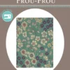 Frou-Frou scampolo di tessuto termoadesivo fiorito blu