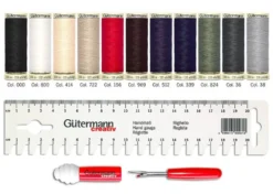 Gutermann Kit 11 Bobine 100m con Righello e Seam-fix mini