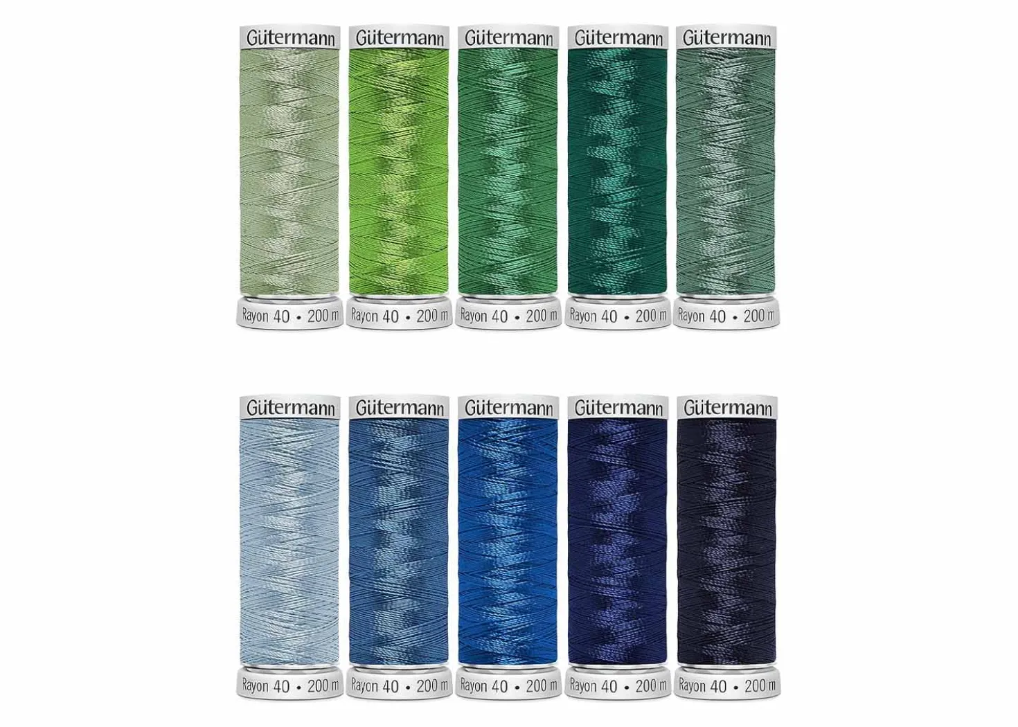 Gutermann Kit 10 Filati da Ricamo Rayon 40 Colore 3