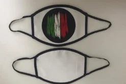 Mascherina naso/bocca con bordo nero da adulto
