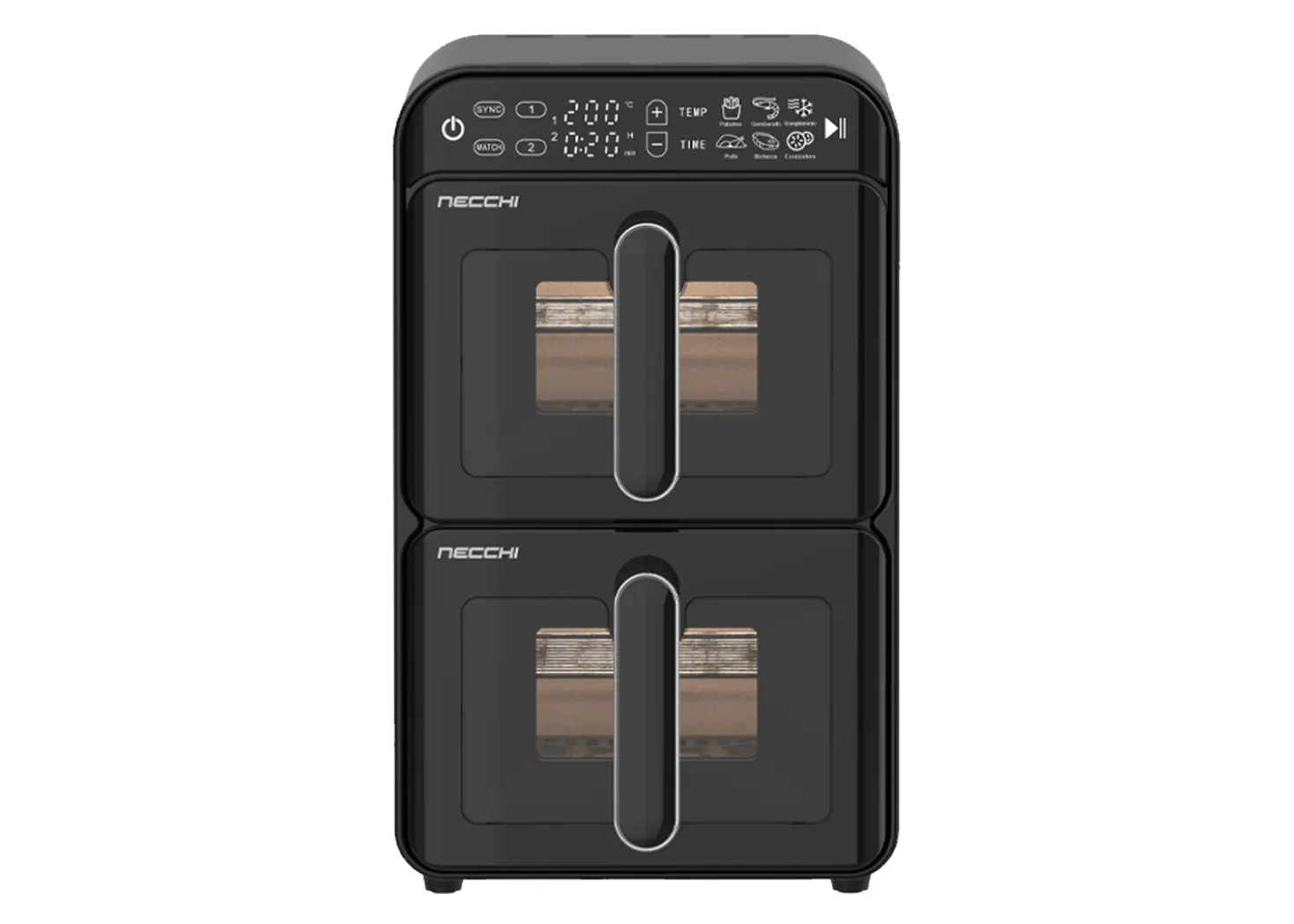 Necchi NK122 Friggitrice ad aria verticale con doppio cestello 11l