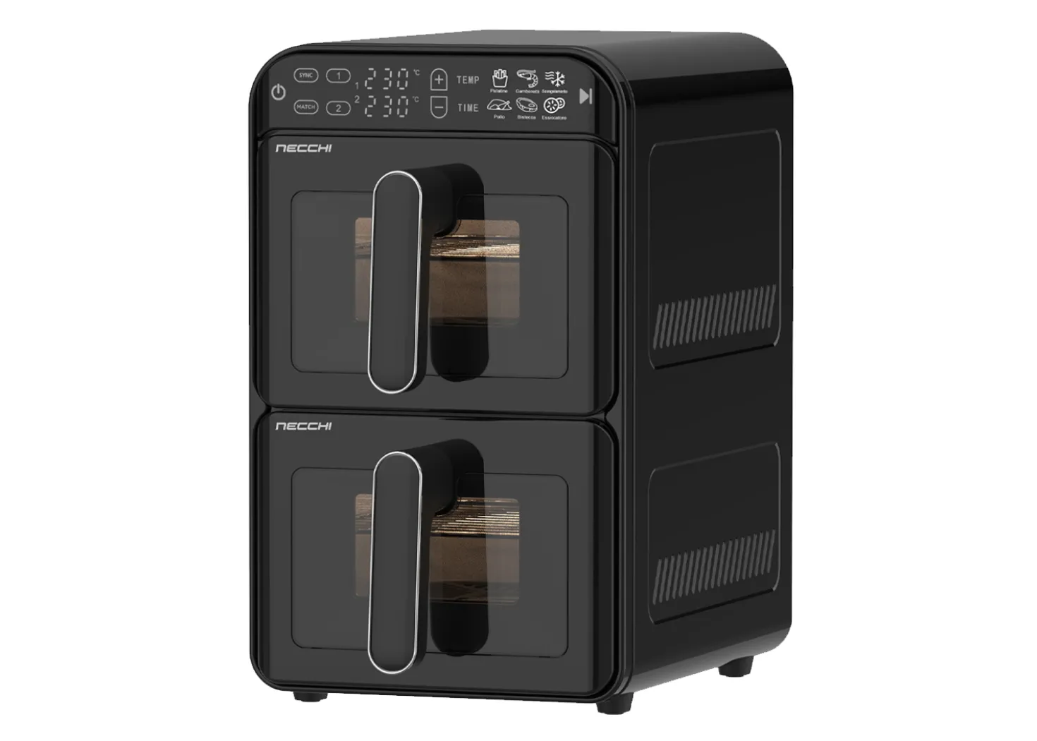 Necchi NK122 Friggitrice ad aria verticale con doppio cestello 11l