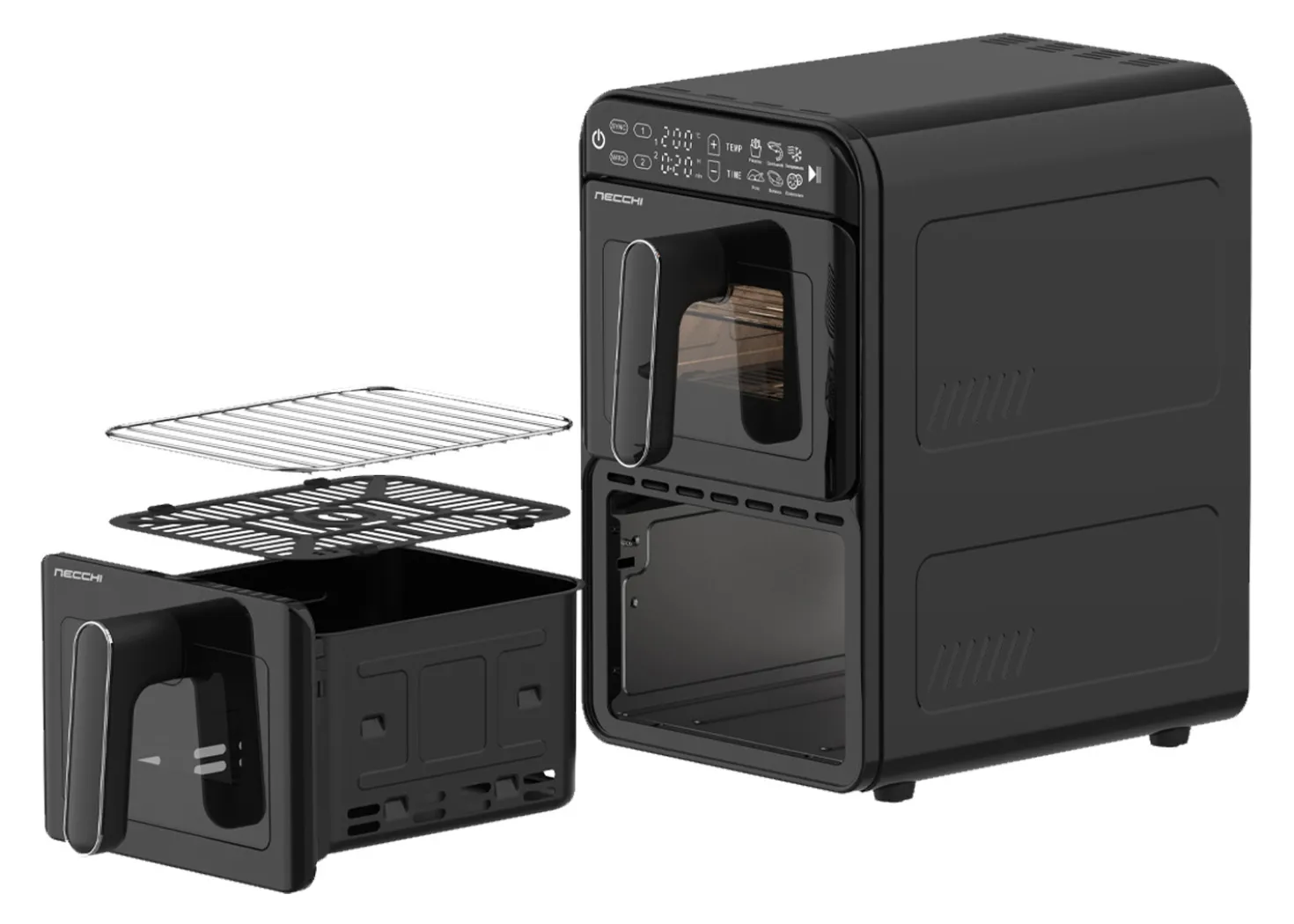 Necchi NK122 Friggitrice ad aria verticale con doppio cestello 11l