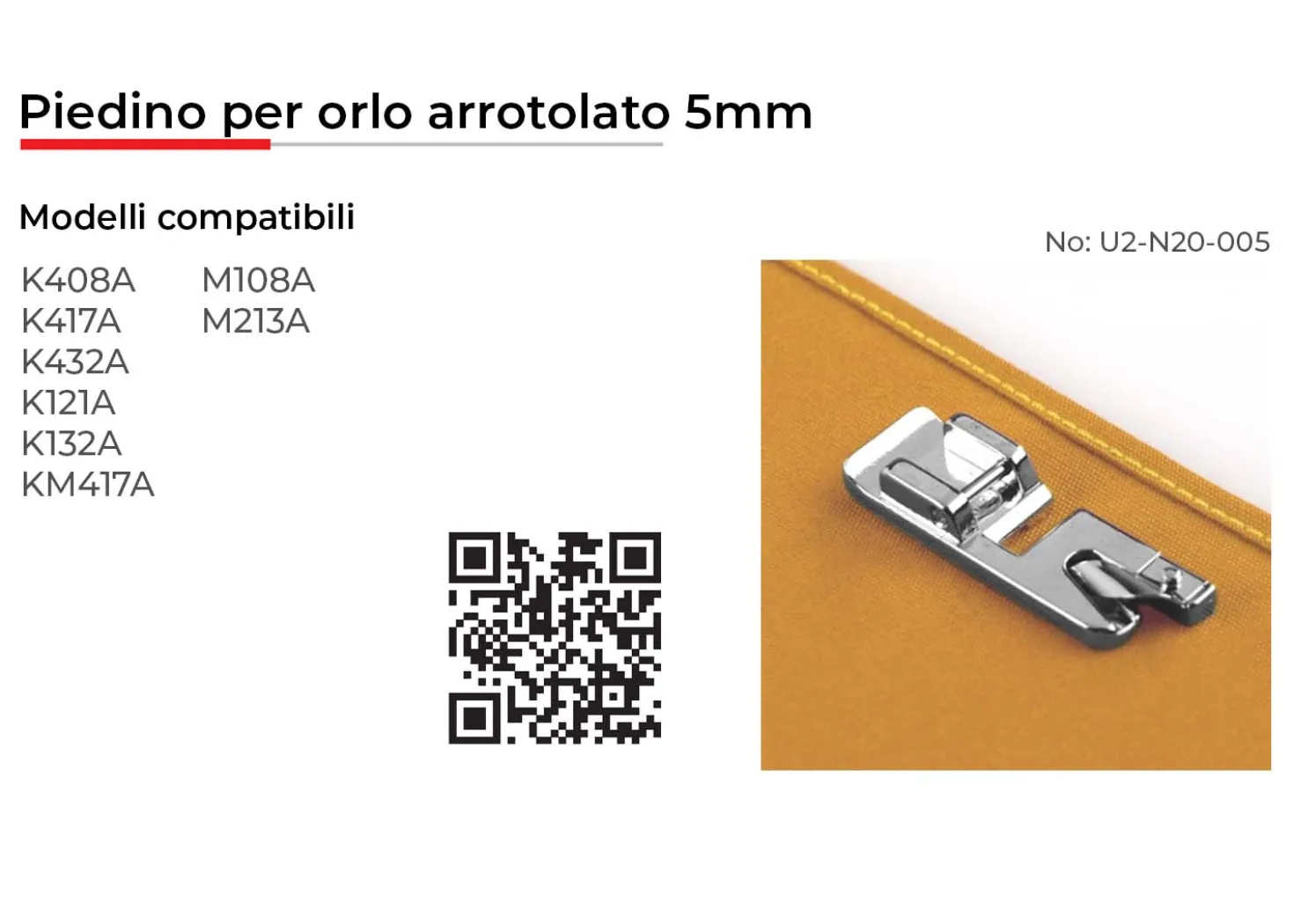 Necchi Piedino per Orlo Arrotolato 5mm