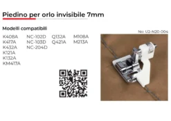 Necchi Piedino per Orlo Invisibile 7mm