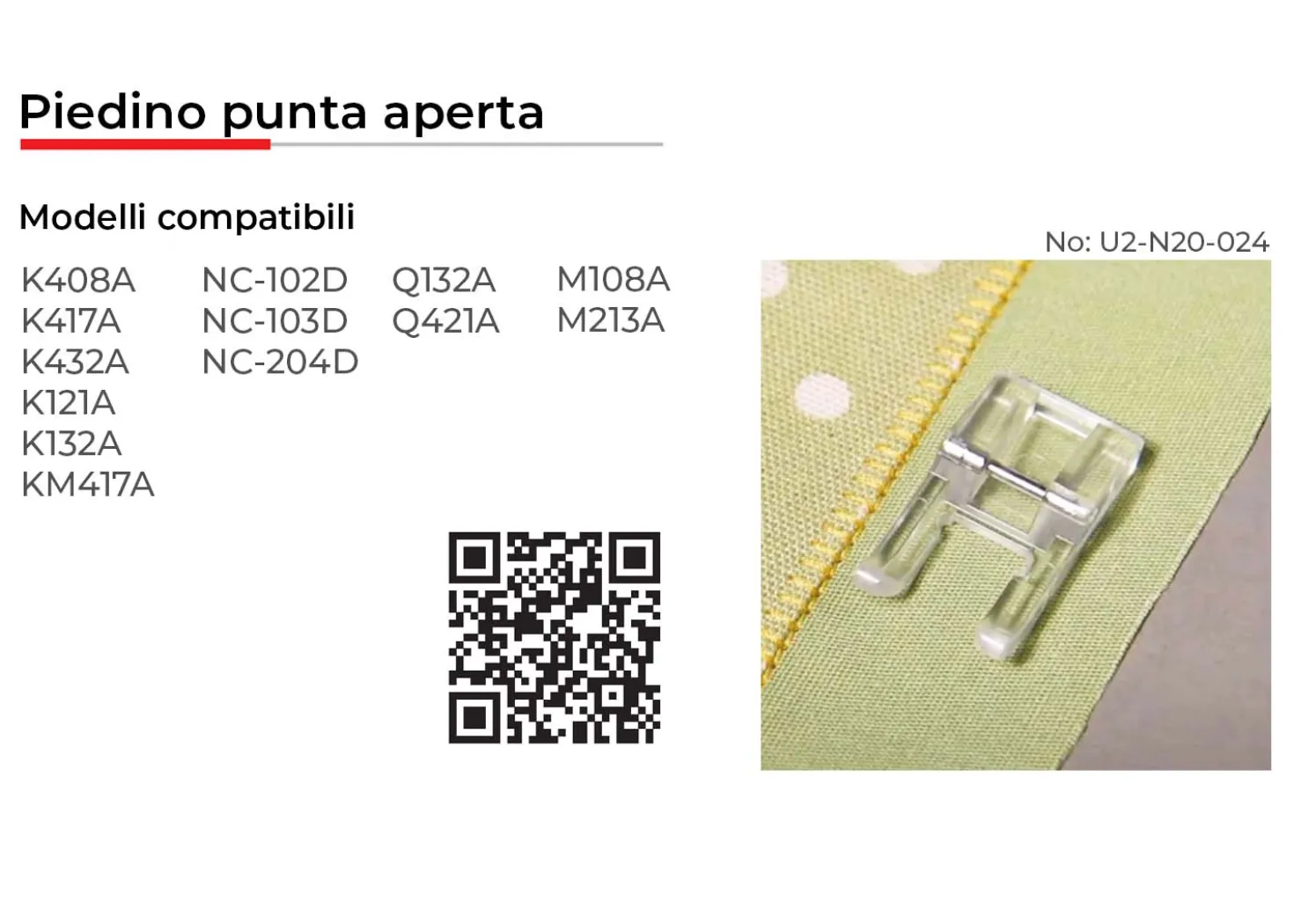 Necchi Piedino Punta Aperta