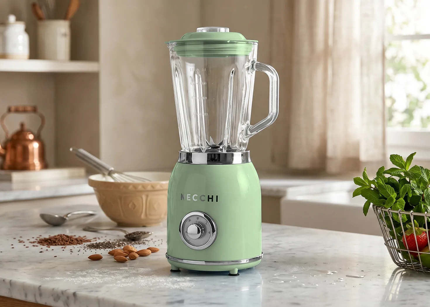 Necchi Vintage Frullatore 1,5 L Verde Menta