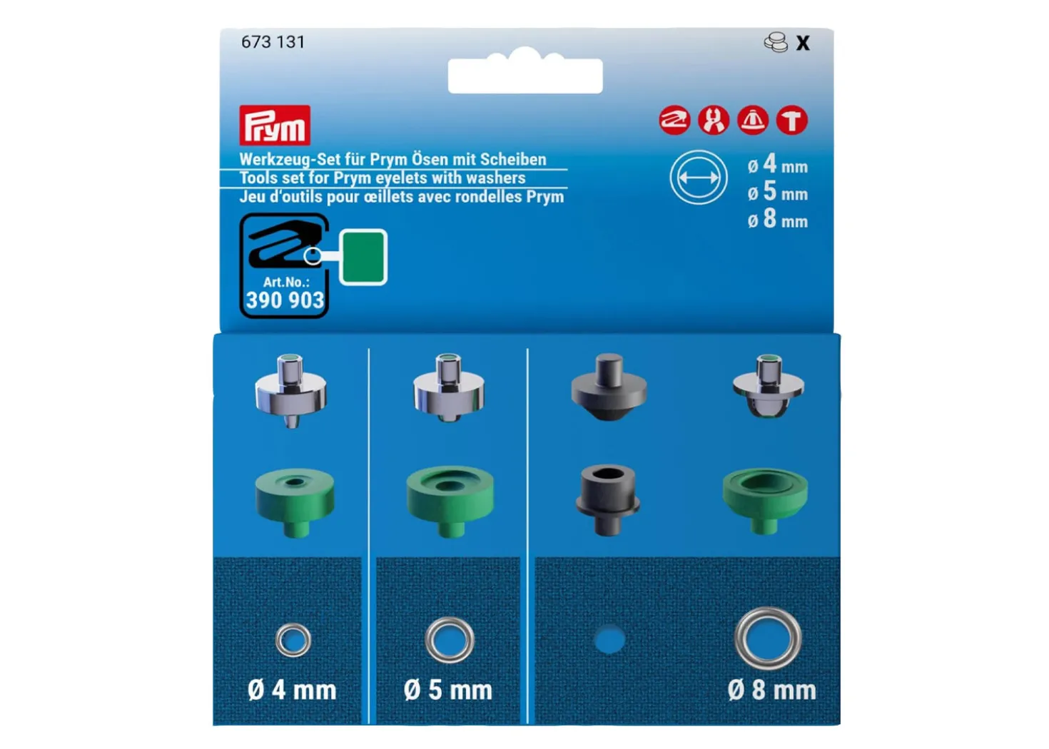 Prym Set di attrezzi per occhielli piccoli Prym Ø 4/5/8mm Vario Creative Tool
