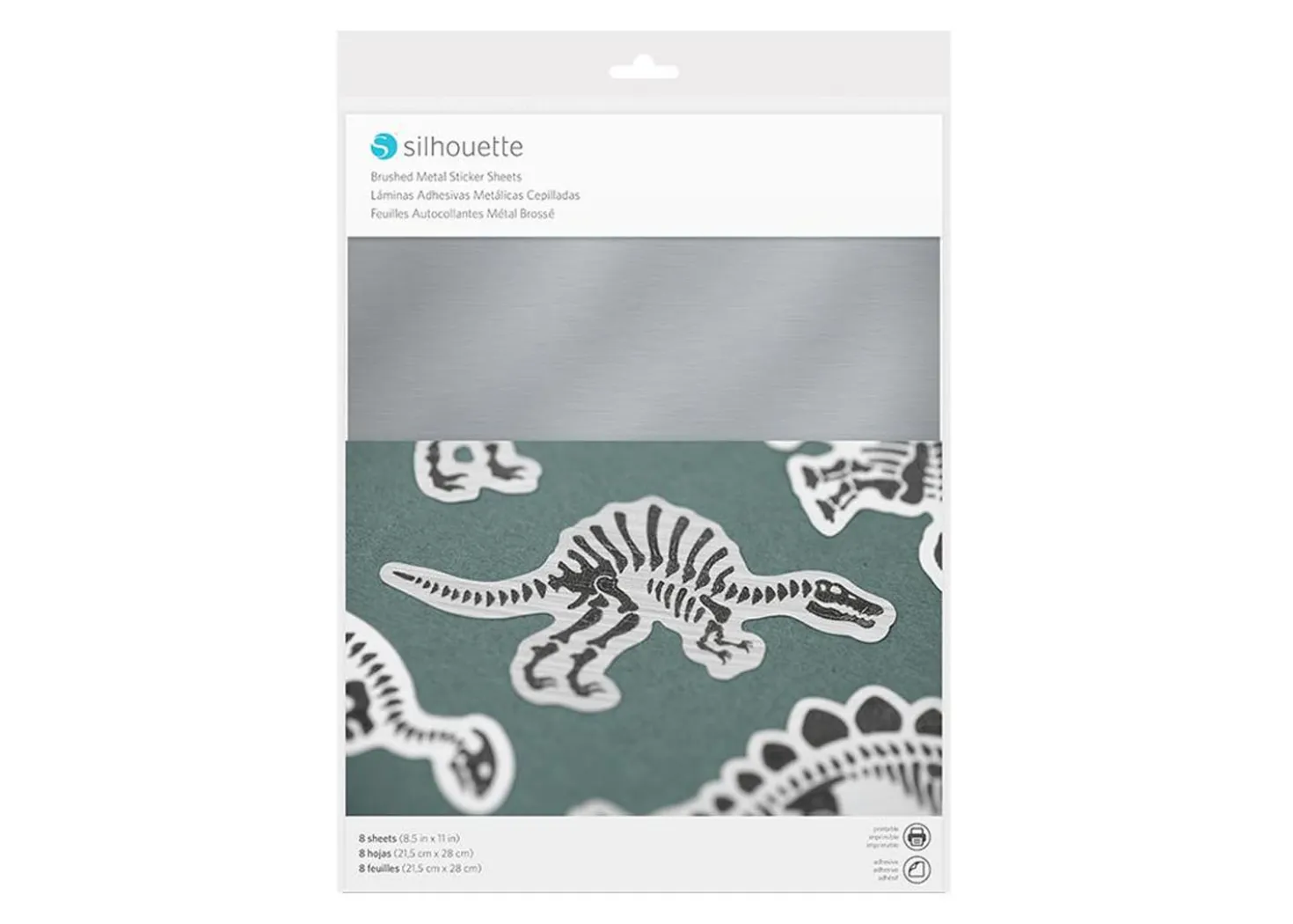Silhouette Carta adesiva argento metallizzato spazzolato