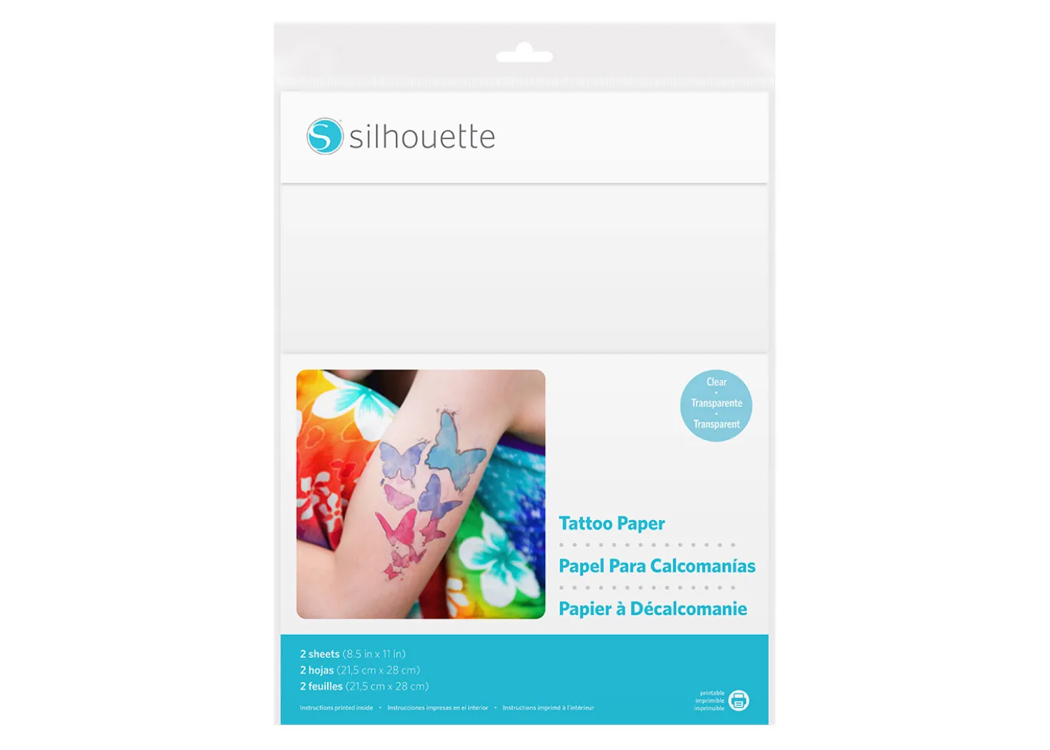 Silhouette Carta per tatuaggi temporanei Trasparente