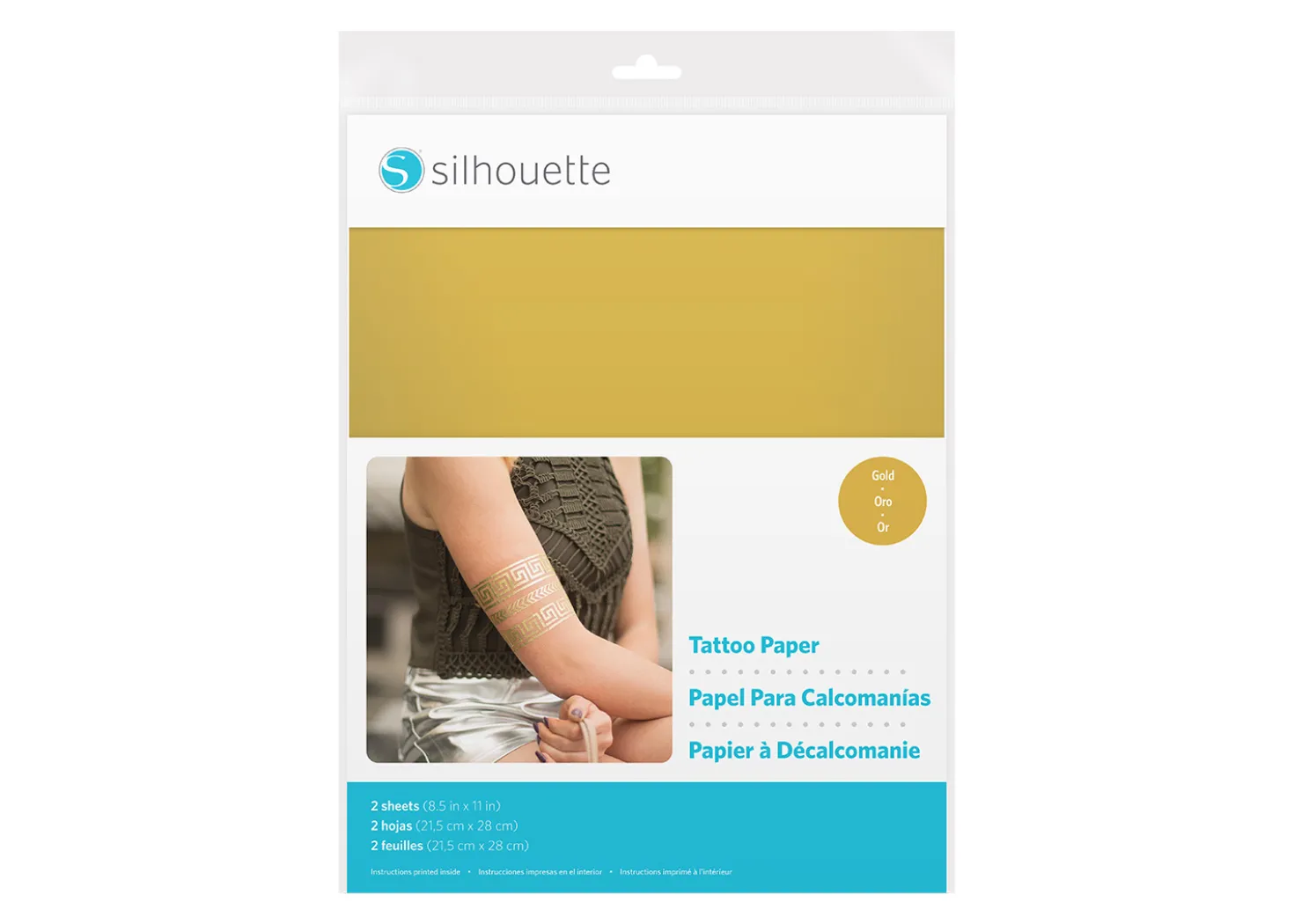 Silhouette Carta per tatuaggi temporanei Oro