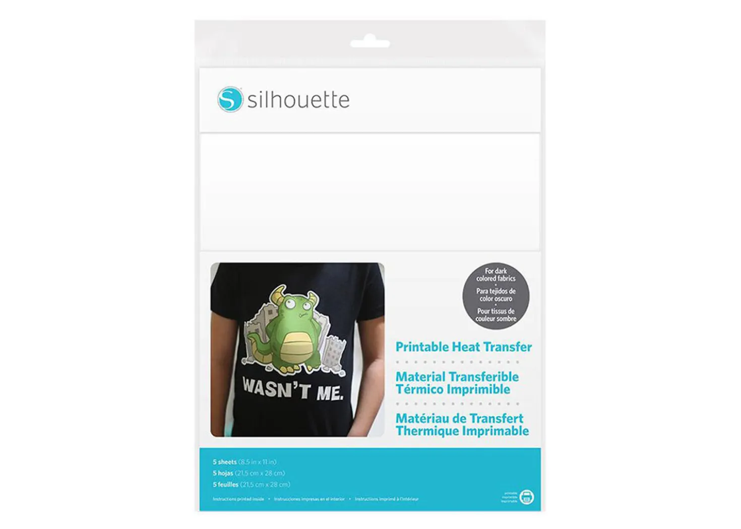 Silhouette Termovinile Stampabile per Tessuti Scuri 5 Fogli