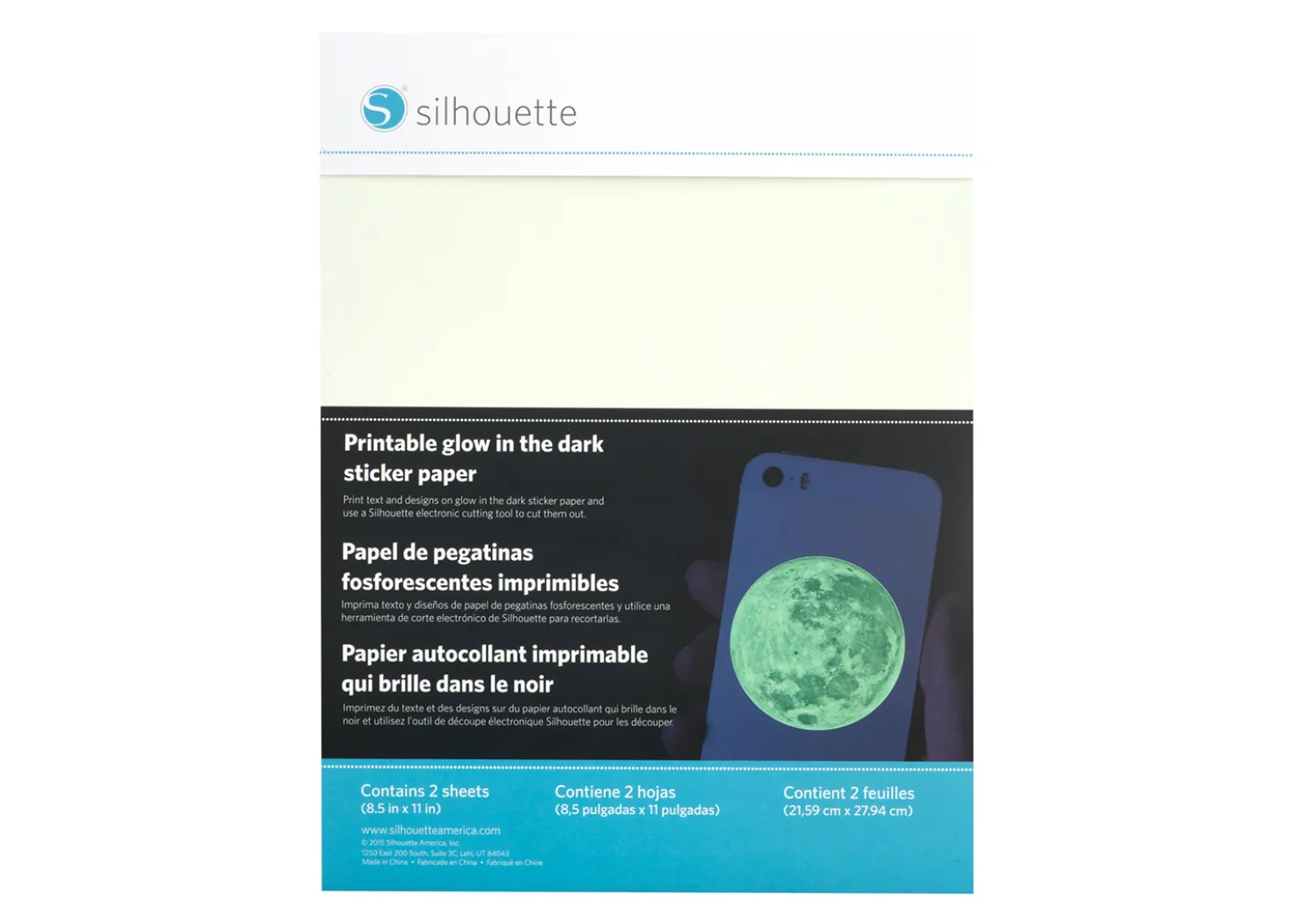 Silhouette Vinile Stampabile Fosforescente 2 Fogli 21,6cmx27,9cm
