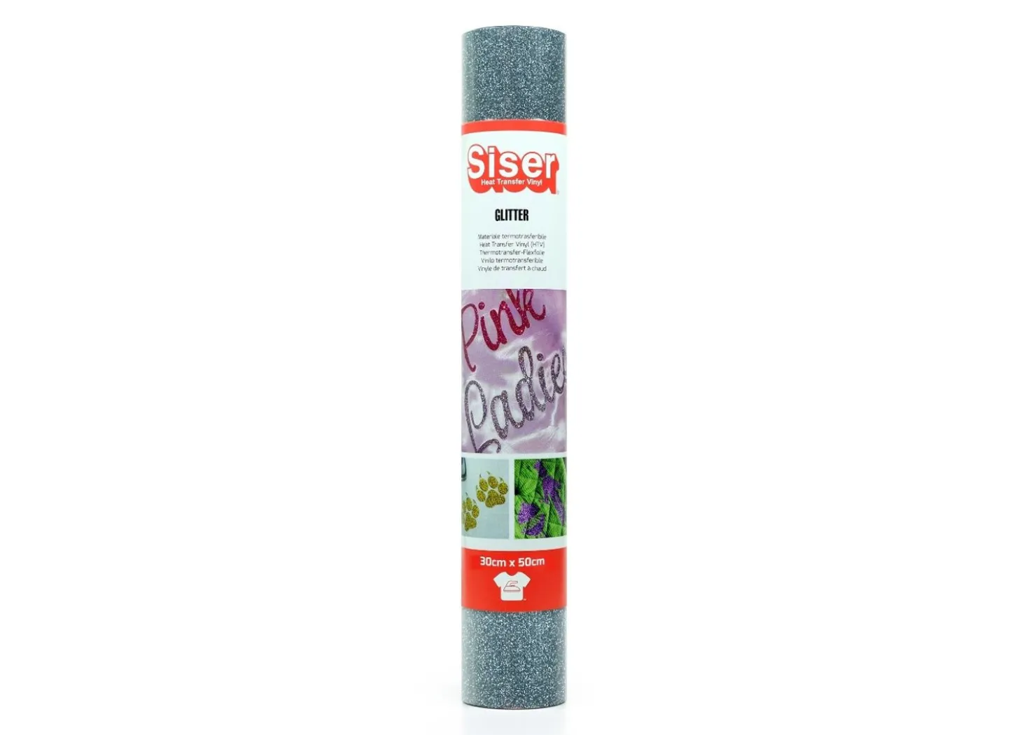Siser Termoadesivo Glitter Nero Argento 30x50cm