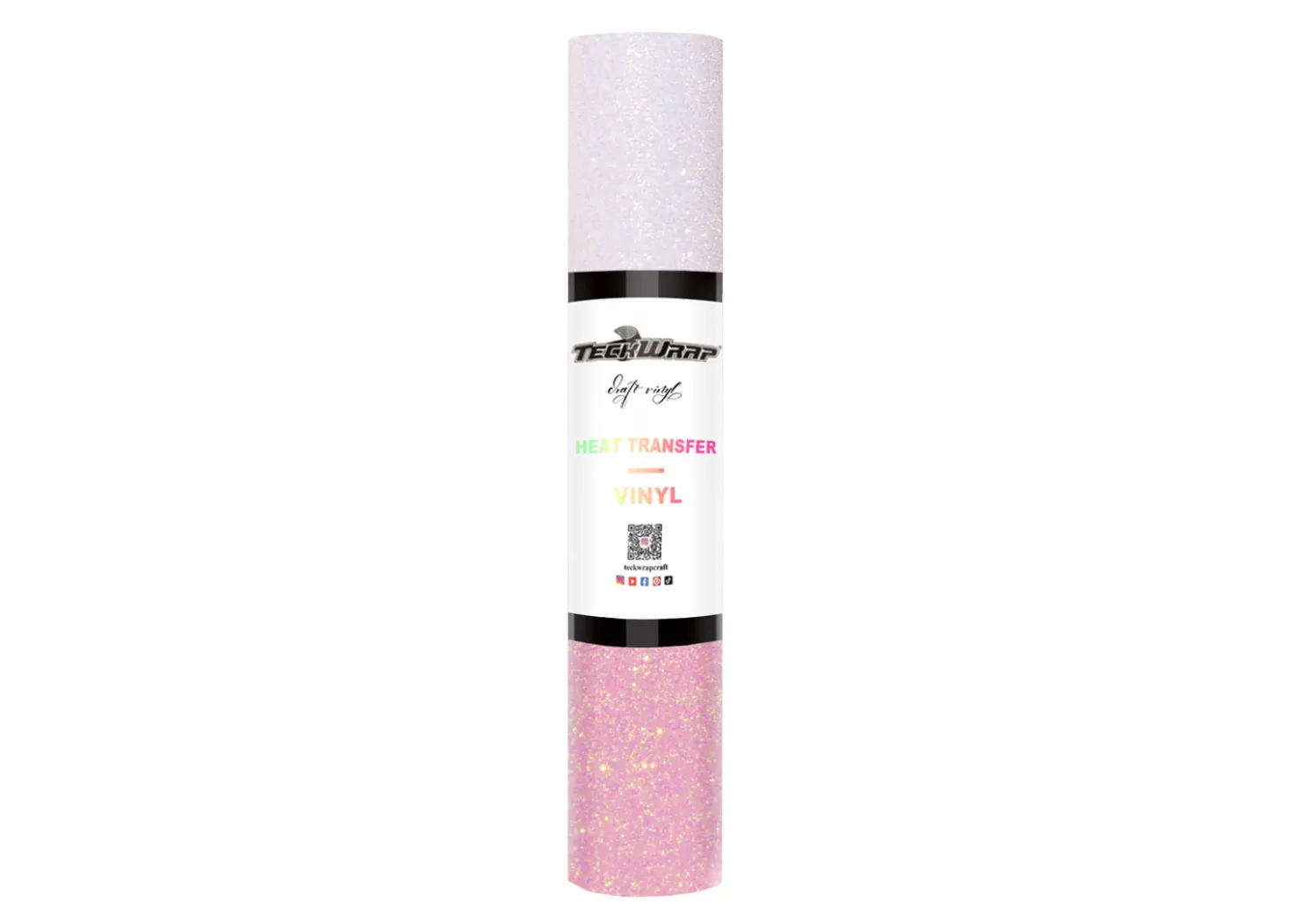 Teckwrap Termoadesivo Cambia Colore Glitter Bianco-Rosa 30,5cmx1,55m