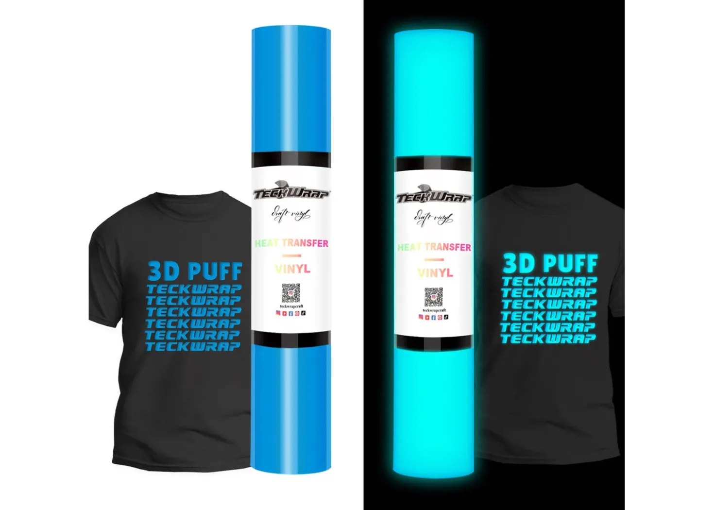 Teckwrap Termoadesivo Glow in the Dark effetto 3D Blu 25,4cmx1,5m