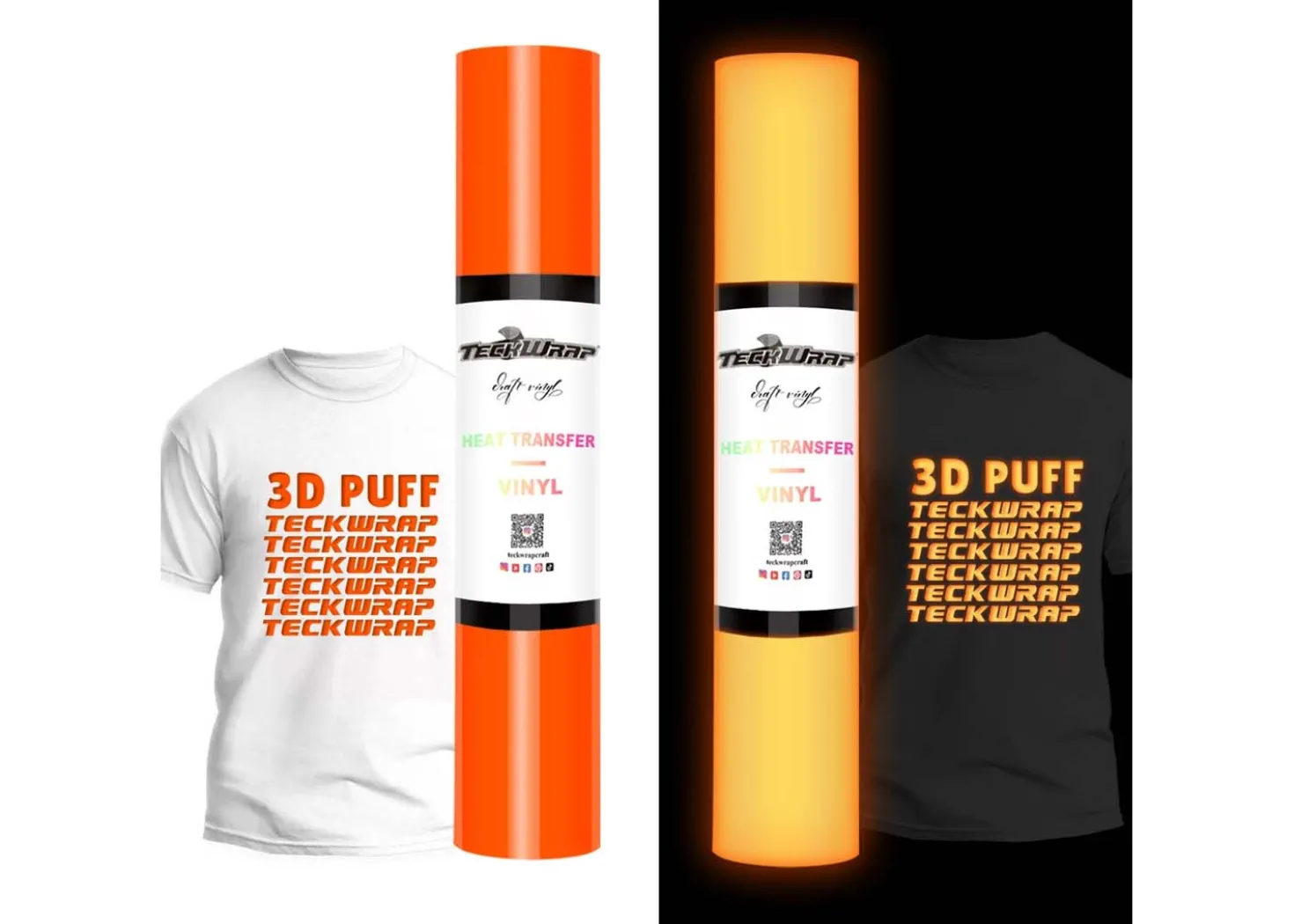 Teckwrap Termoadesivo Glow in the Dark effetto 3D Arancione 25,4cmx1,5m