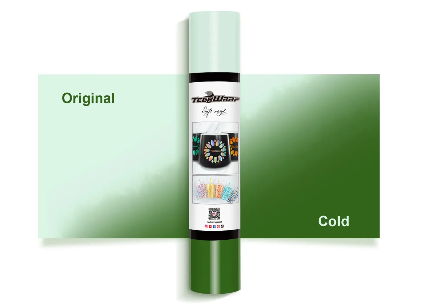 Teckwrap Vinile Cambia Colore a Freddo Verde 30,5cmx1,55 m