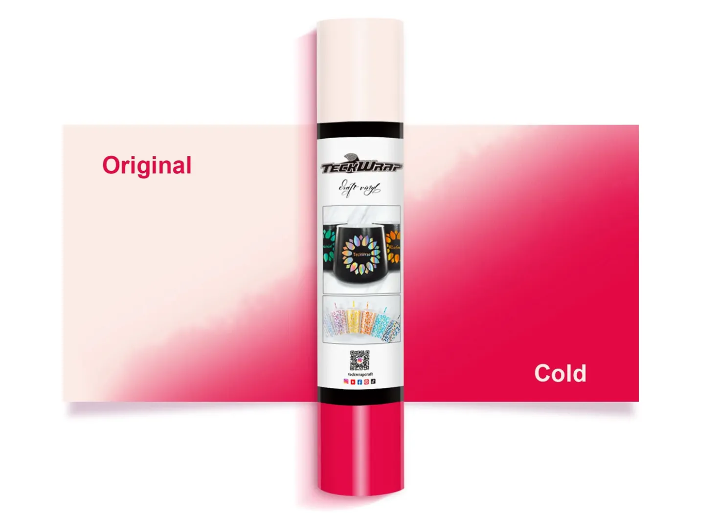 Teckwrap Vinile Cambia Colore a Freddo Rosso 30,5cmx1,55 m