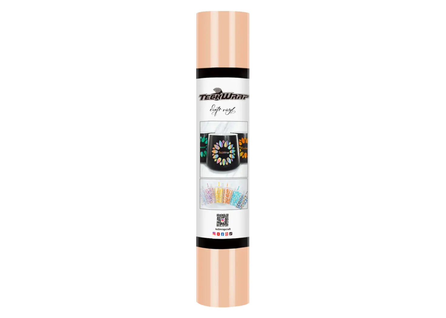 Teckwrap Vinile Permanente Glossy Rosa Pesca 30cmx1,55m