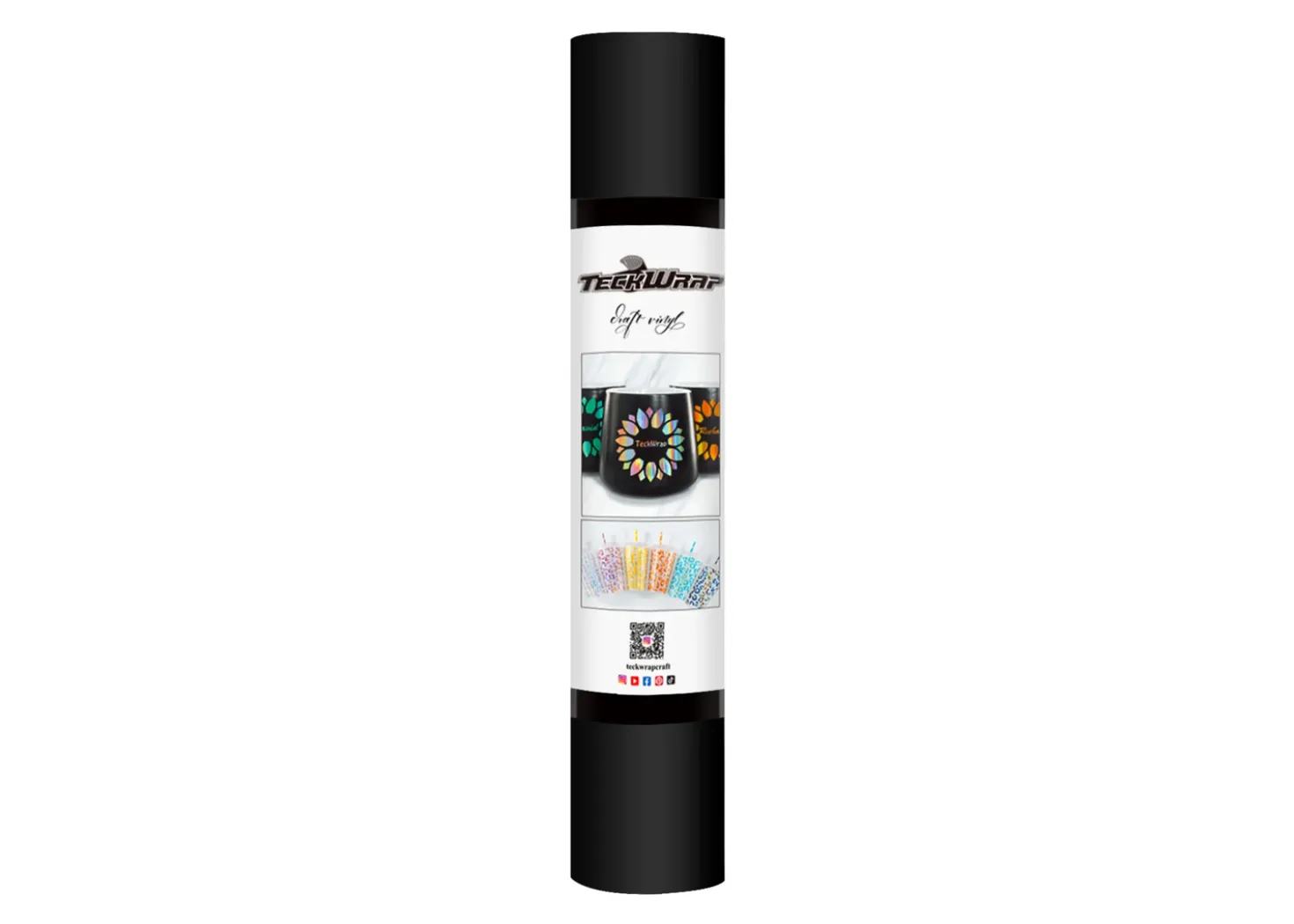 Teckwrap Vinile Permanente Opaco Nero 30cmx1,55m
